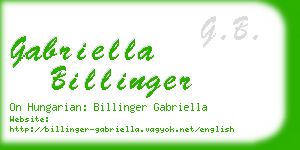 gabriella billinger business card